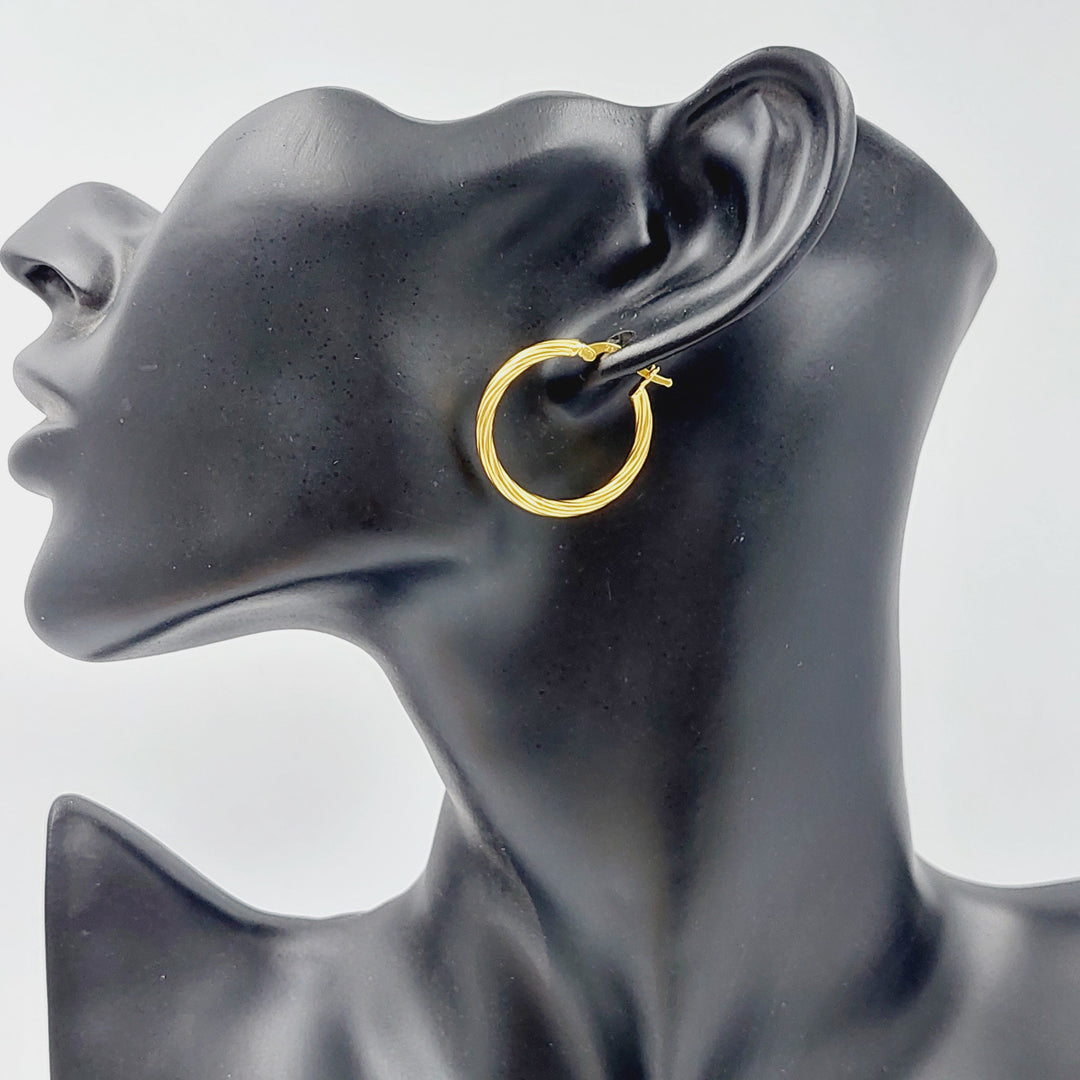 21K Rounded Earrings Made of 21K Yellow Gold by Saeed Jewelry-25316