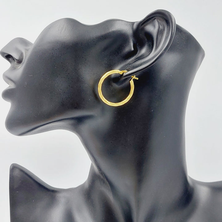 21K Rounded Earrings Made of 21K Yellow Gold by Saeed Jewelry-25316