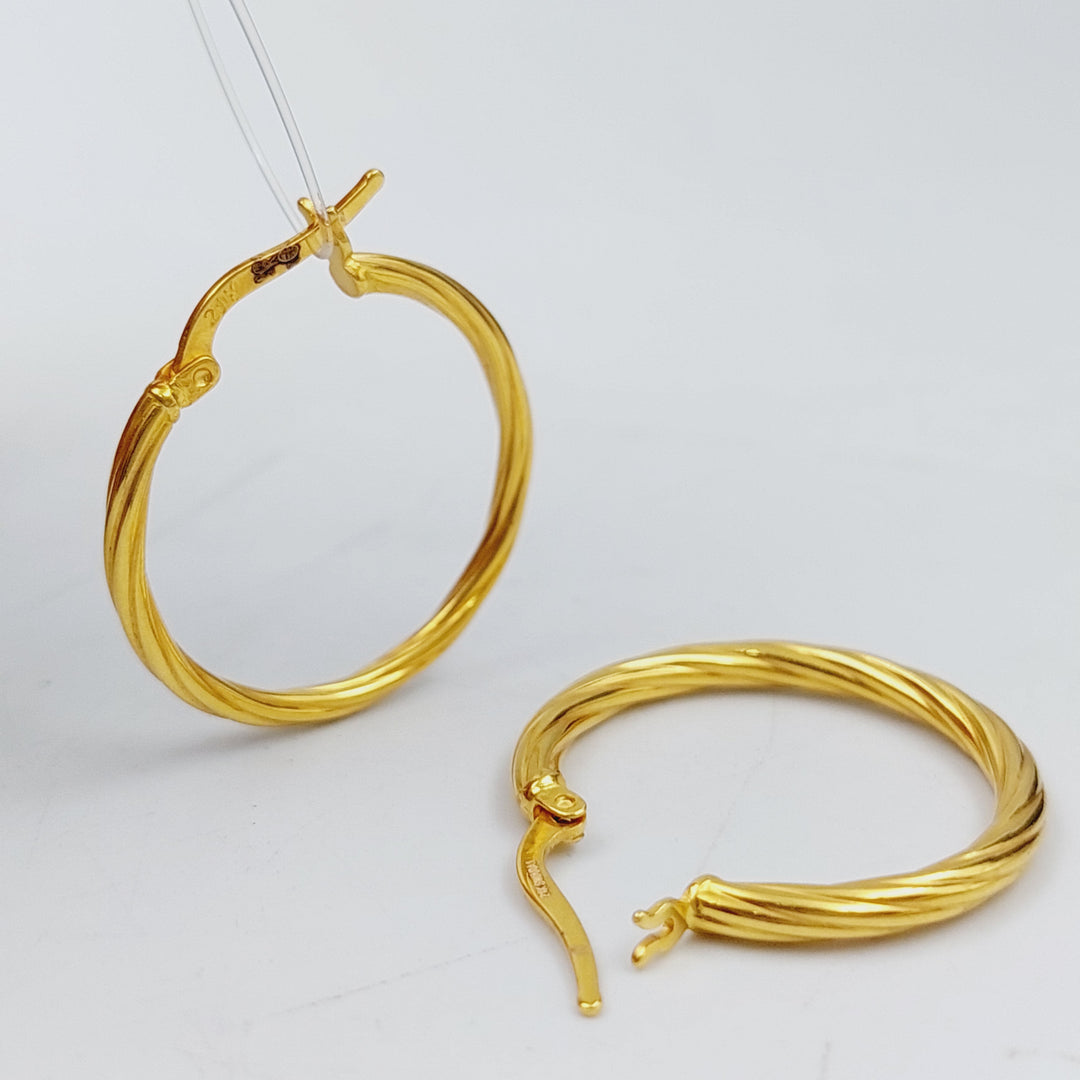 21K Rounded Earrings Made of 21K Yellow Gold by Saeed Jewelry-25316
