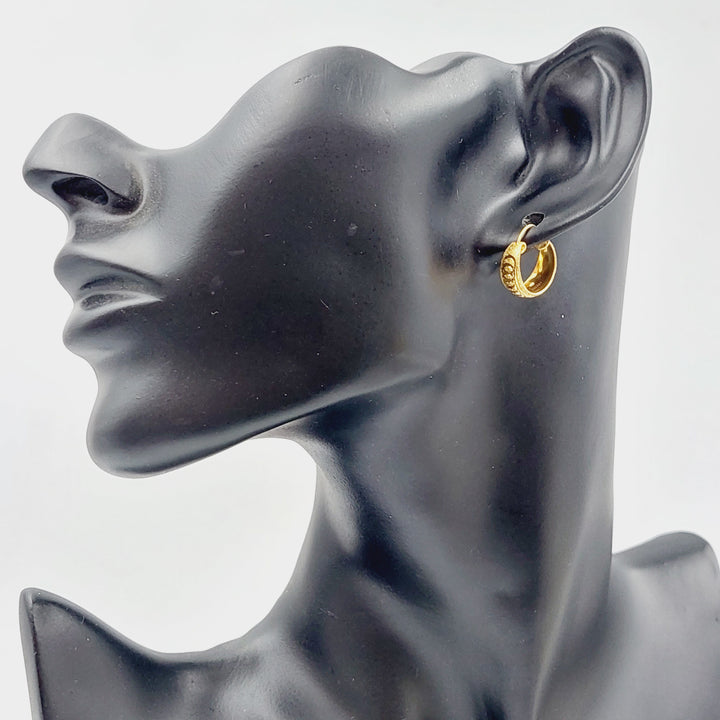21K Rounded Earrings Made of 21K Yellow Gold by Saeed Jewelry-25571