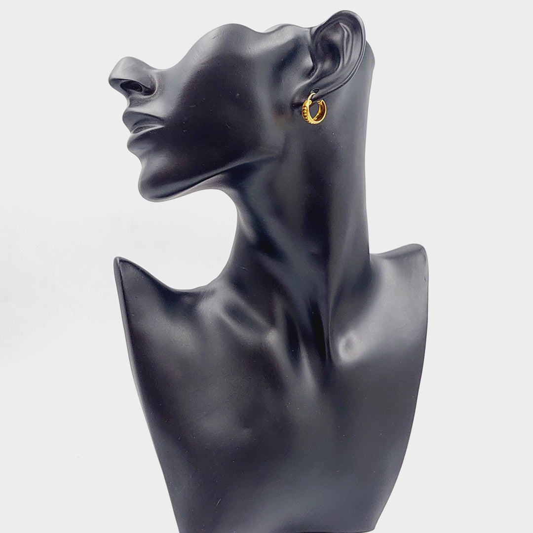 21K Rounded Earrings Made of 21K Yellow Gold by Saeed Jewelry-25571