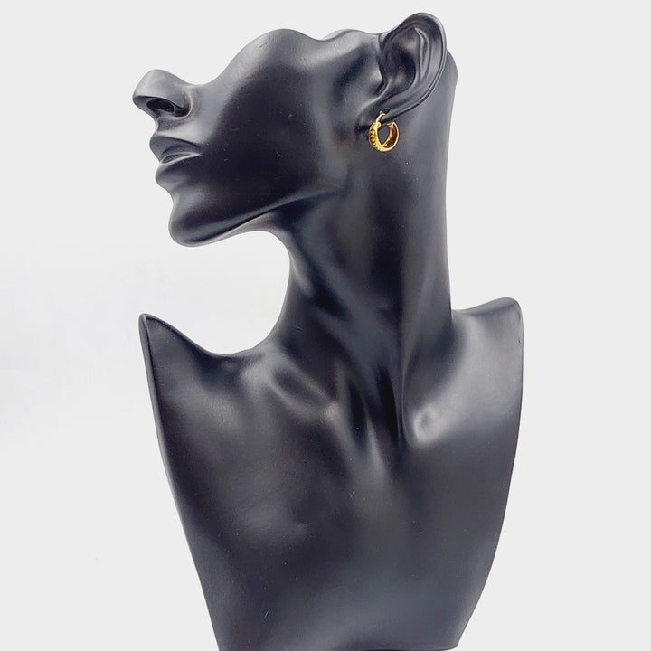 21K Rounded Earrings Made of 21K Yellow Gold by Saeed Jewelry-25571
