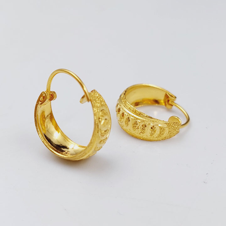 21K Rounded Earrings Made of 21K Yellow Gold by Saeed Jewelry-25571
