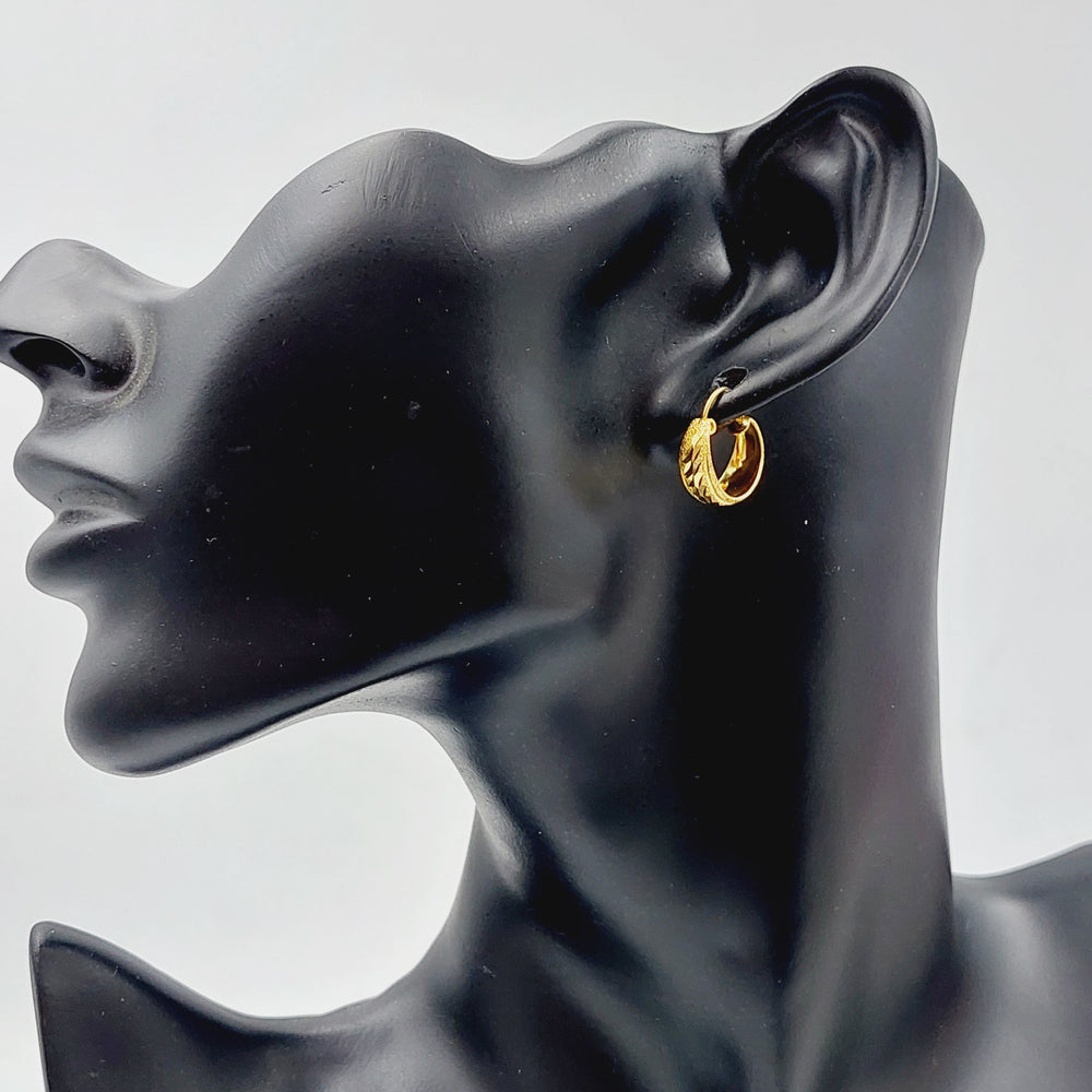 21K Rounded Earrings Made of 21K Yellow Gold by Saeed Jewelry-25574