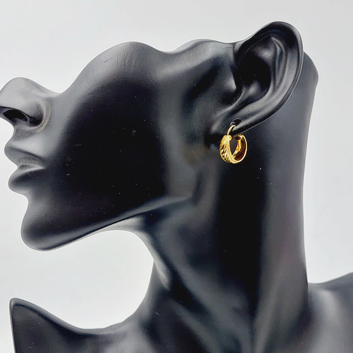 21K Rounded Earrings Made of 21K Yellow Gold by Saeed Jewelry-25574