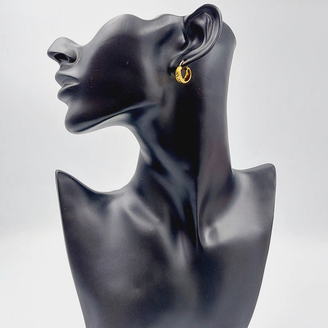 21K Rounded Earrings Made of 21K Yellow Gold by Saeed Jewelry-25574