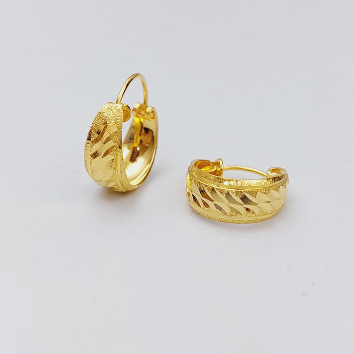 21K Rounded Earrings Made of 21K Yellow Gold by Saeed Jewelry-25574