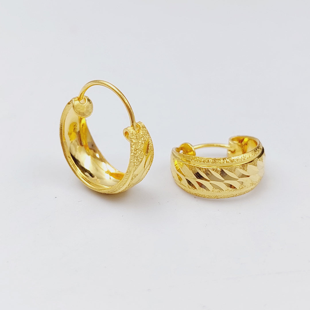 21K Rounded Earrings Made of 21K Yellow Gold by Saeed Jewelry-25574