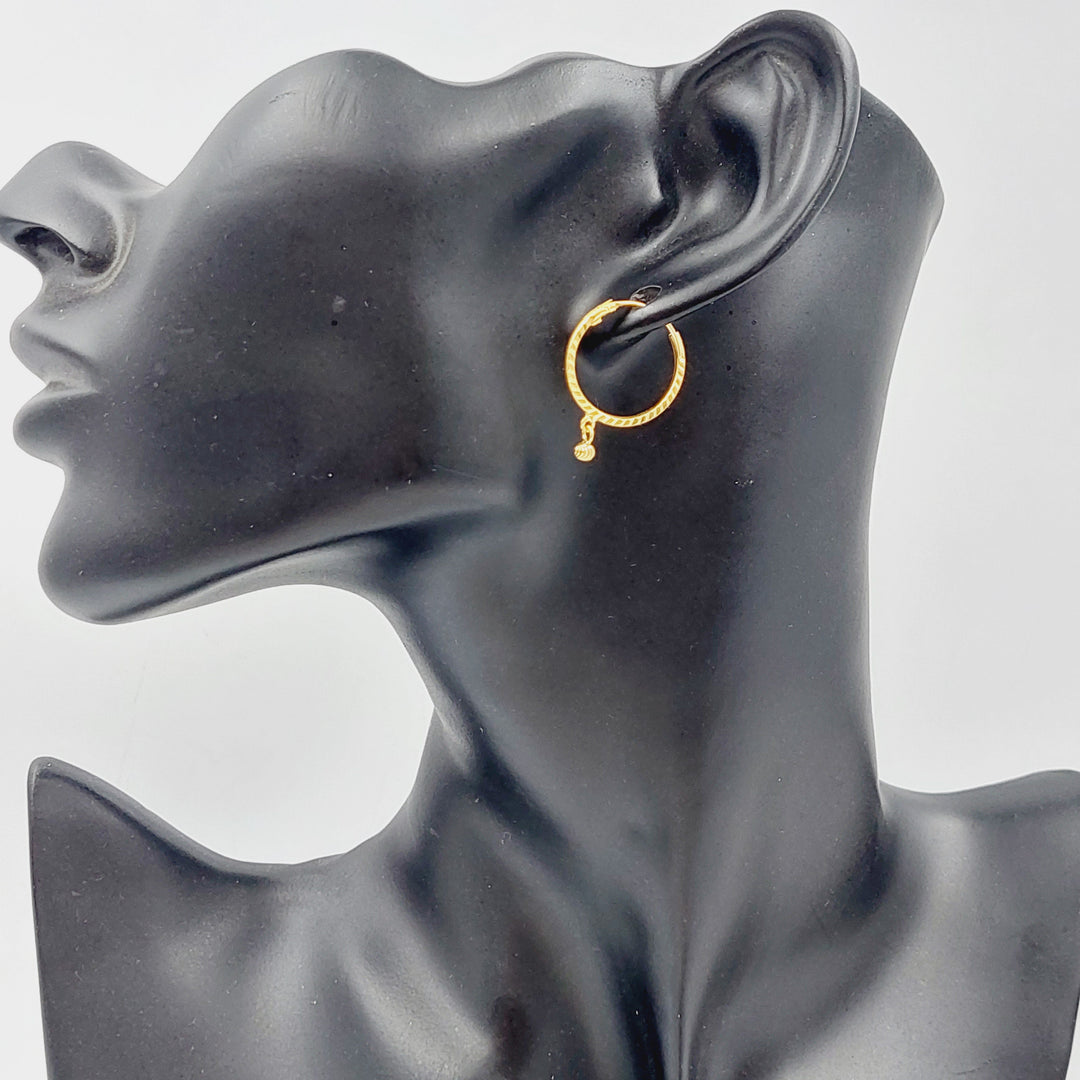 21K Rounded Earrings Made of 21K Yellow Gold by Saeed Jewelry-25696