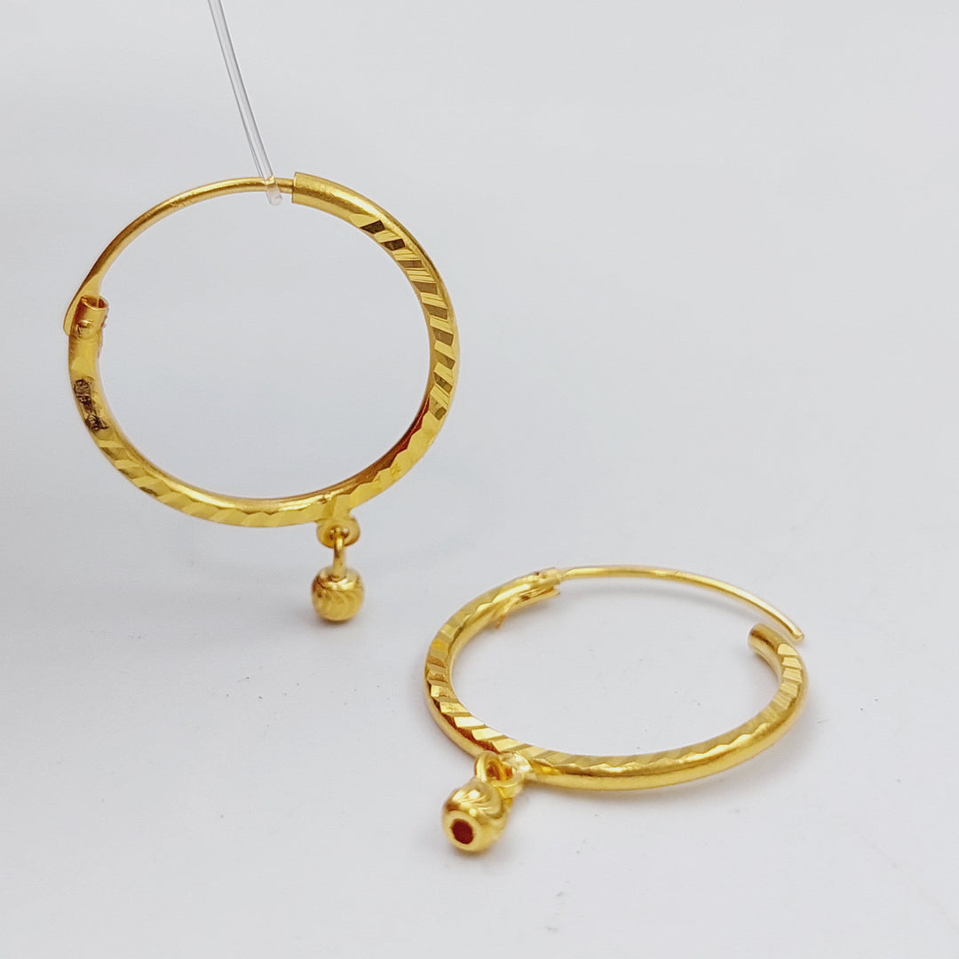 21K Rounded Earrings Made of 21K Yellow Gold by Saeed Jewelry-25696
