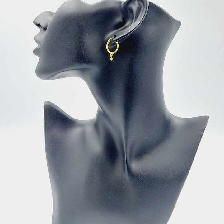 21K Rounded Earrings Made of 21K Yellow Gold by Saeed Jewelry-25697