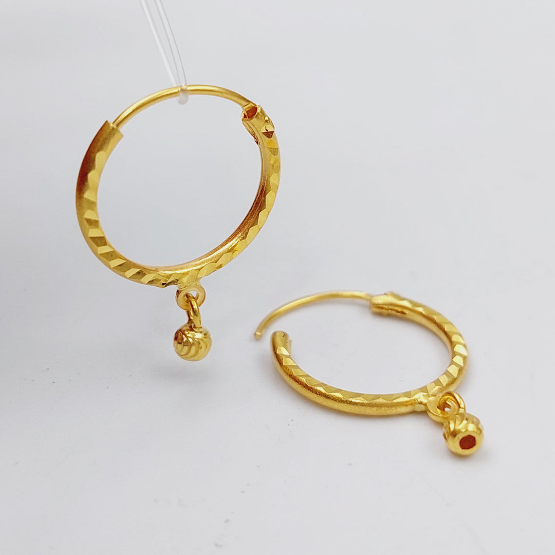 21K Rounded Earrings Made of 21K Yellow Gold by Saeed Jewelry-25698