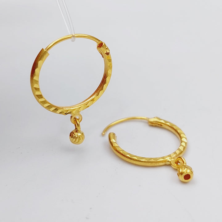 21K Rounded Earrings Made of 21K Yellow Gold by Saeed Jewelry-25698