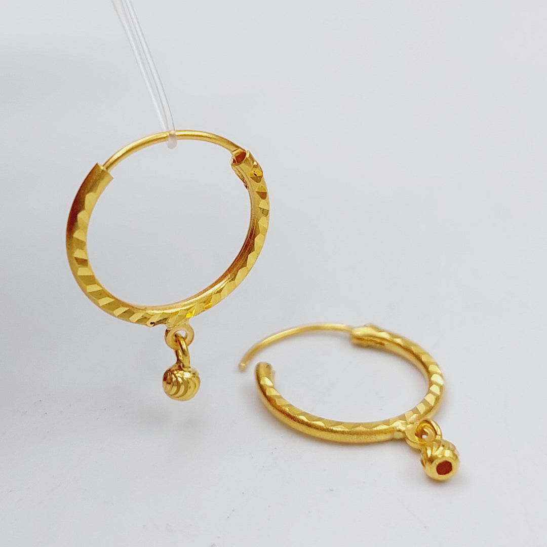 21K Rounded Earrings Made of 21K Yellow Gold by Saeed Jewelry-25698