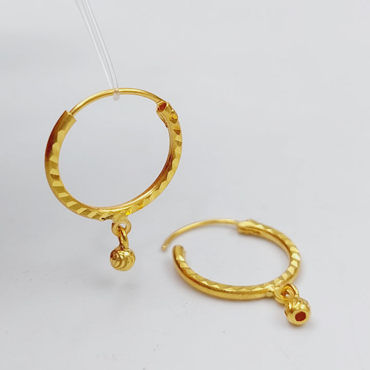 21K Rounded Earrings Made of 21K Yellow Gold by Saeed Jewelry-25698