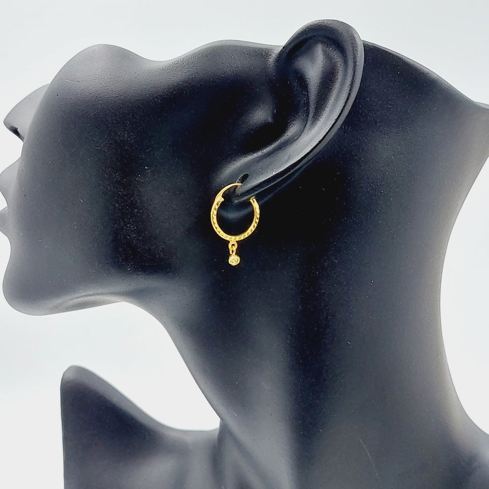 21K Rounded Earrings Made of 21K Yellow Gold by Saeed Jewelry-25700