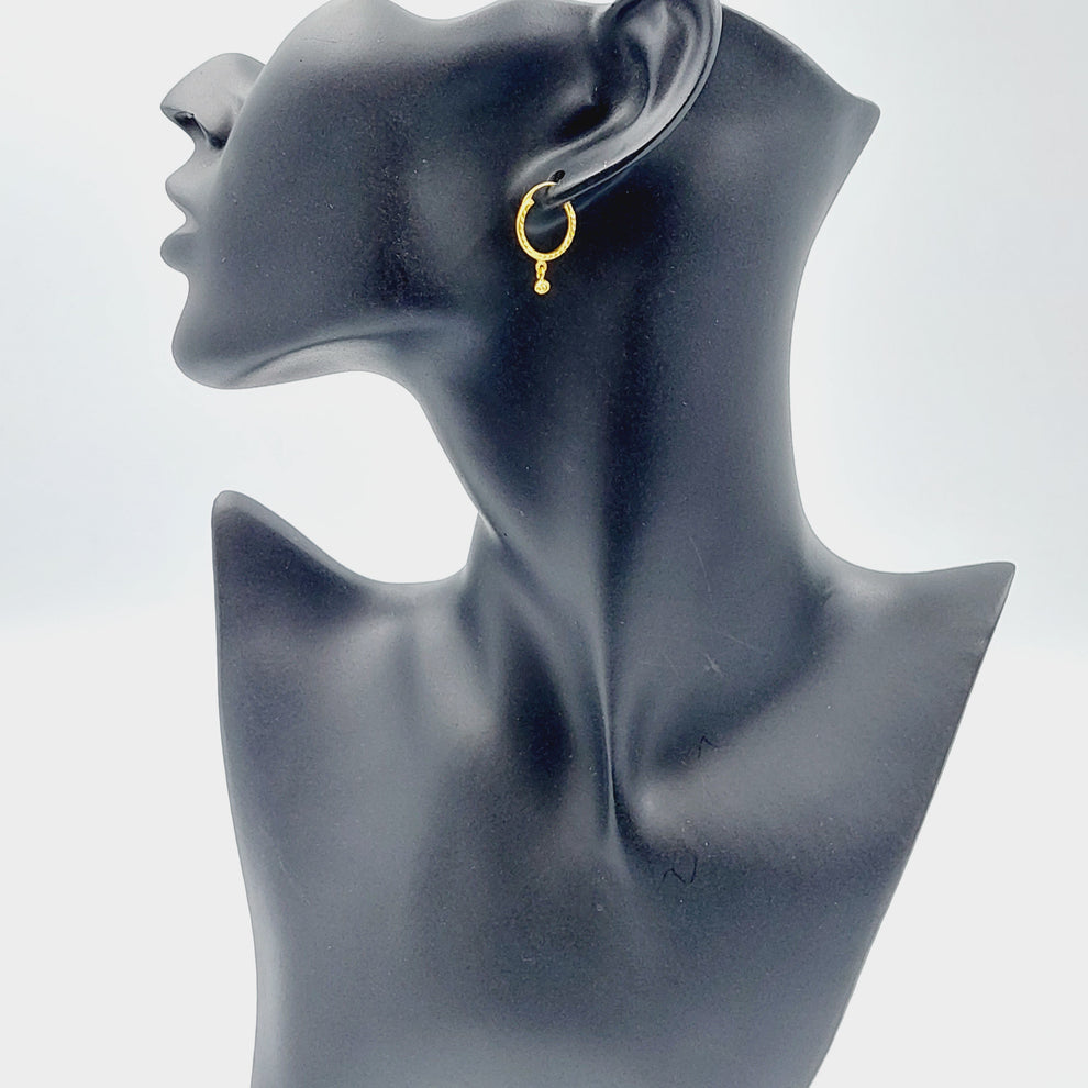 21K Rounded Earrings Made of 21K Yellow Gold by Saeed Jewelry-25700