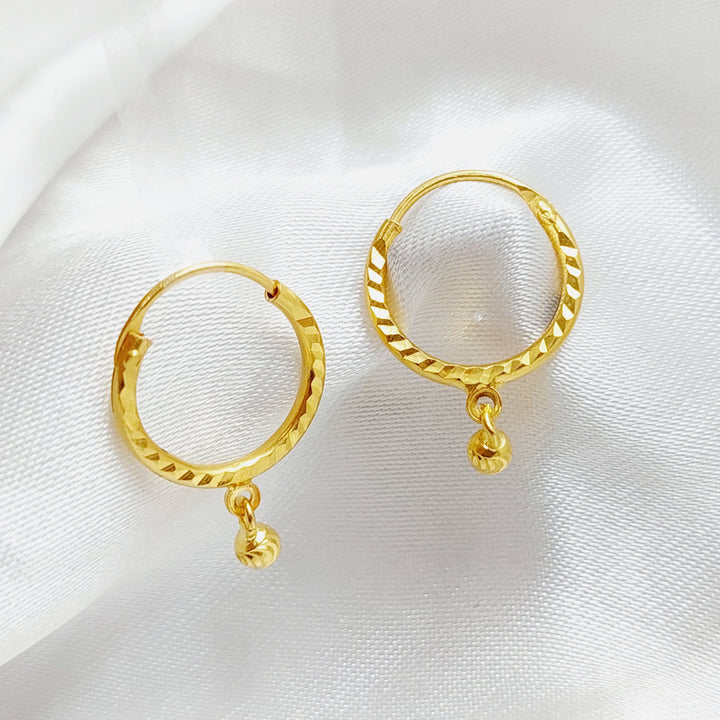 21K Rounded Earrings Made of 21K Yellow Gold by Saeed Jewelry-25700