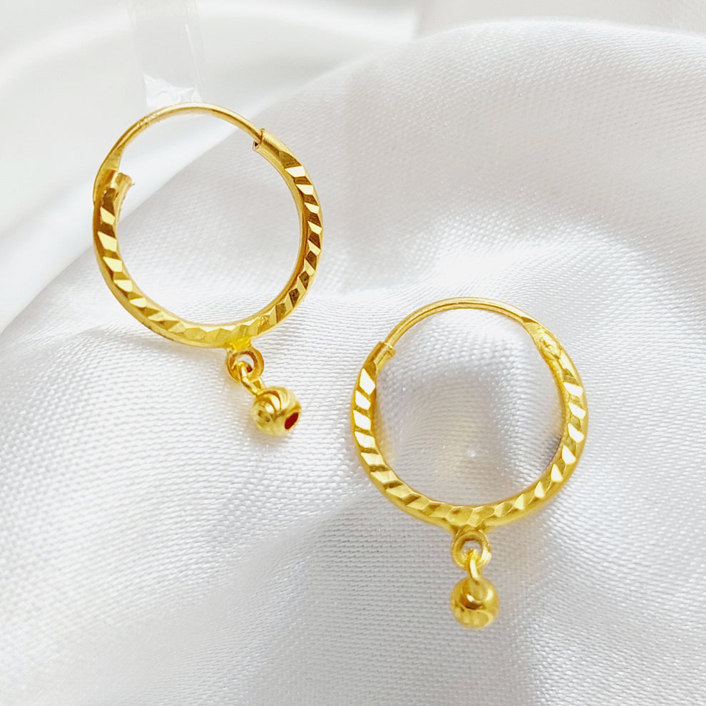 21K Rounded Earrings Made of 21K Yellow Gold by Saeed Jewelry-25700