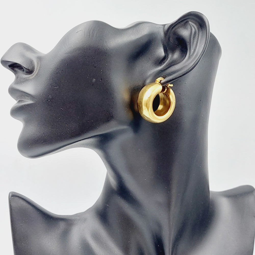 21K Rounded Earrings Made of 21K Yellow Gold by Saeed Jewelry-25722