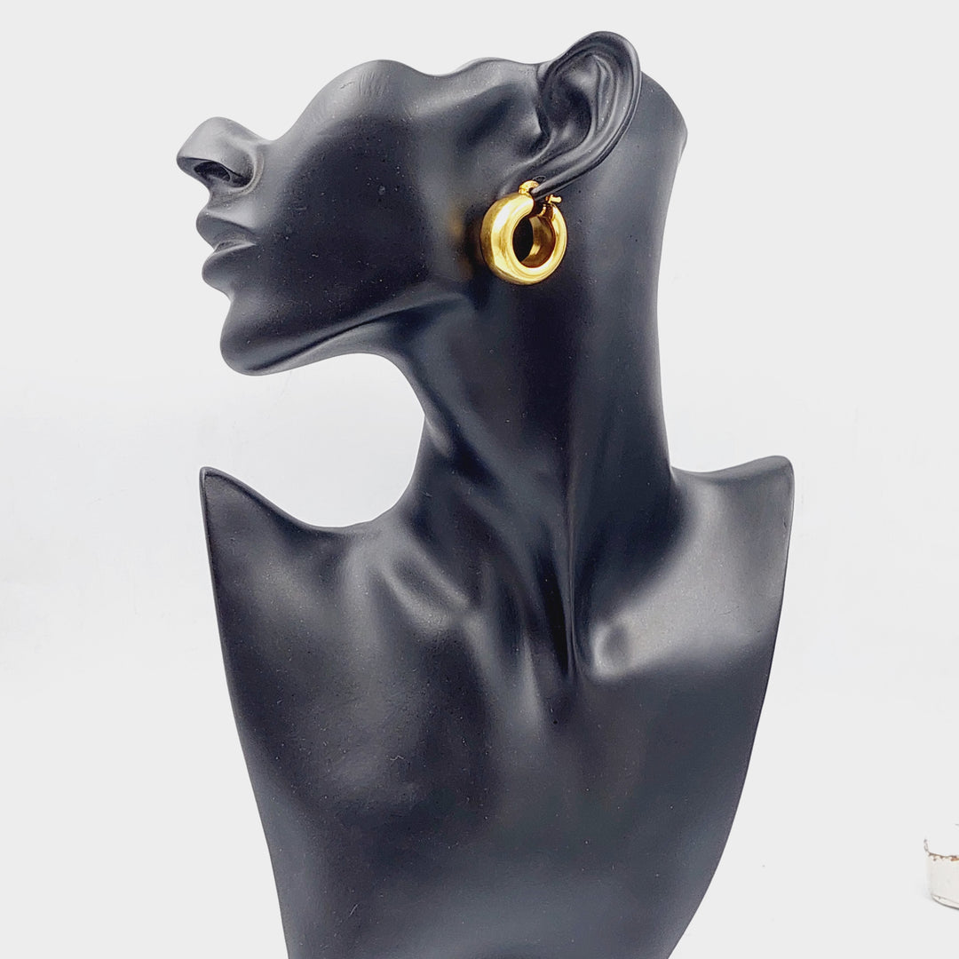 21K Rounded Earrings Made of 21K Yellow Gold by Saeed Jewelry-25722