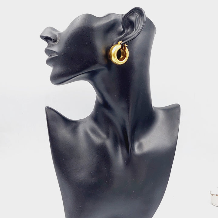 21K Rounded Earrings Made of 21K Yellow Gold by Saeed Jewelry-25722