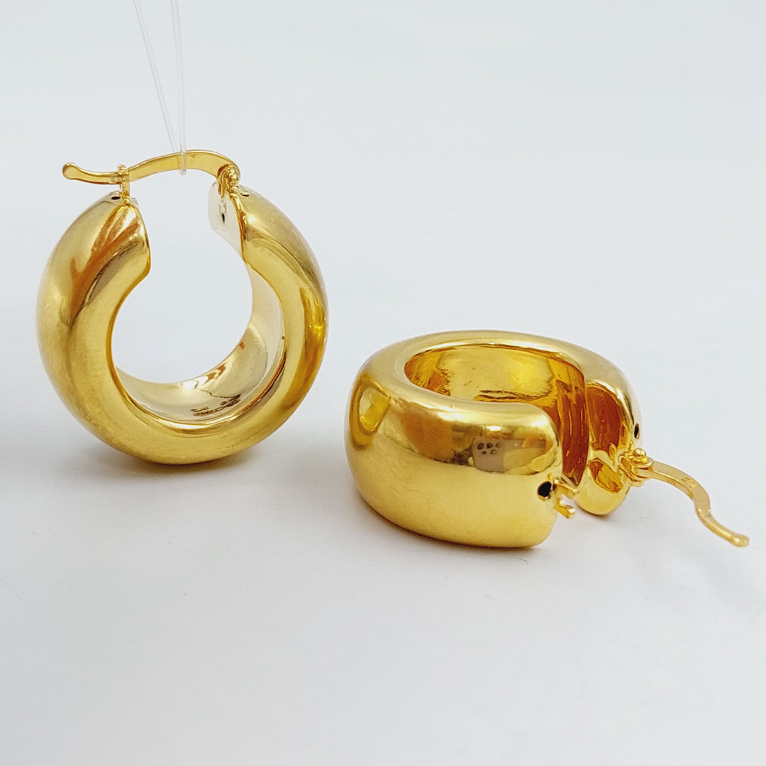 21K Rounded Earrings Made of 21K Yellow Gold by Saeed Jewelry-25722