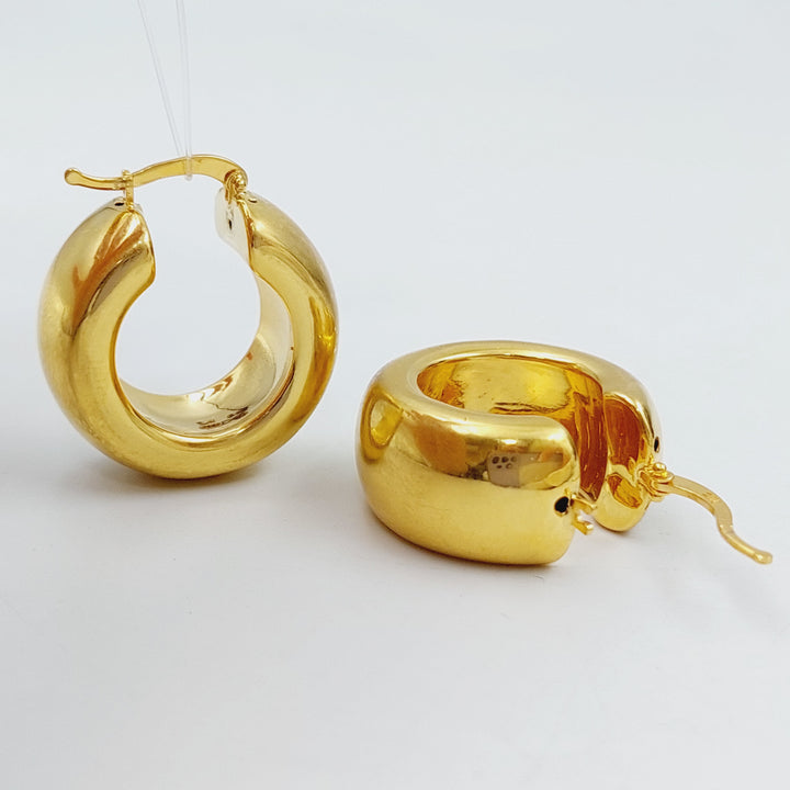 21K Rounded Earrings Made of 21K Yellow Gold by Saeed Jewelry-25722
