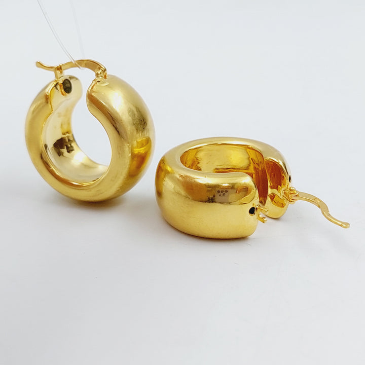 21K Rounded Earrings Made of 21K Yellow Gold by Saeed Jewelry-25722