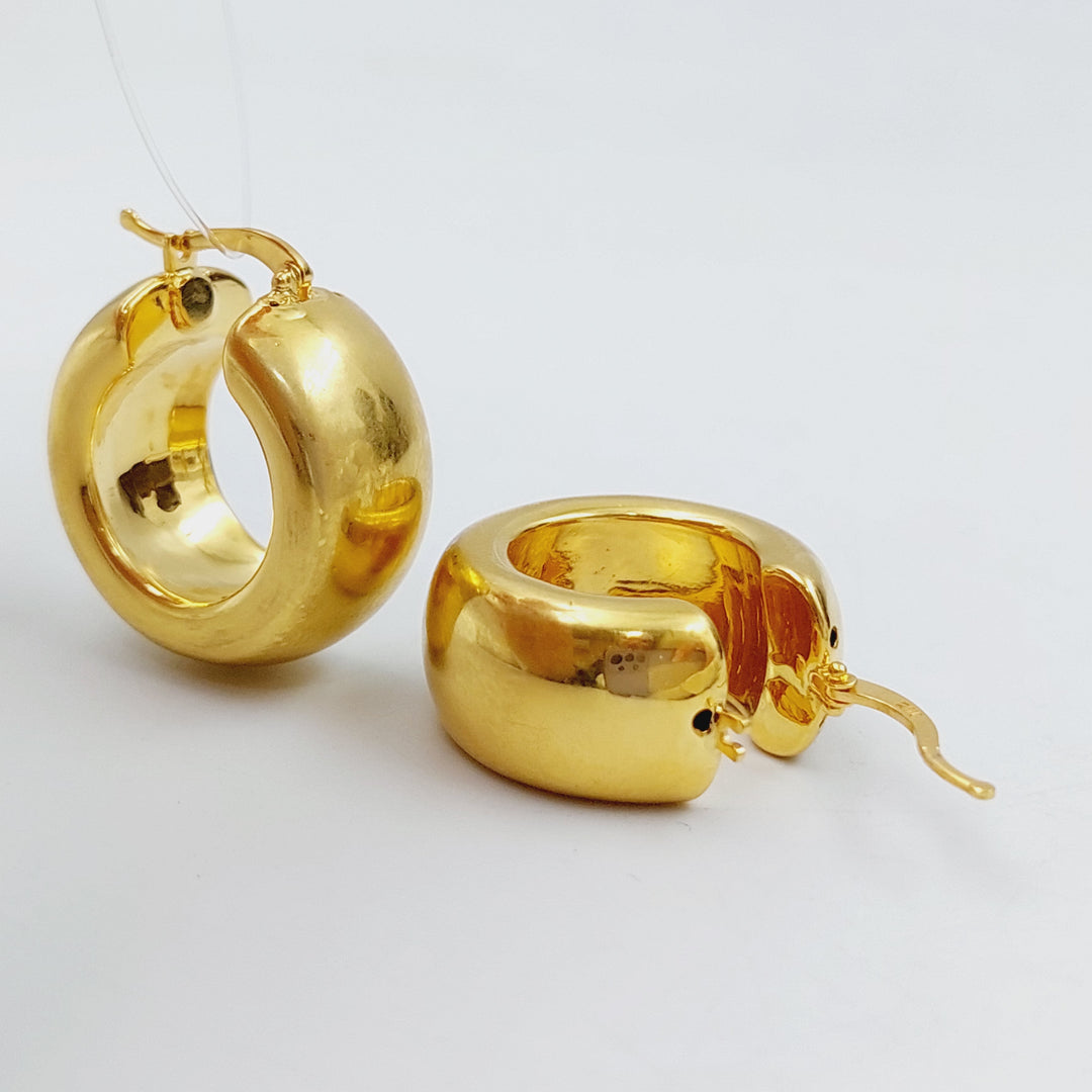 21K Rounded Earrings Made of 21K Yellow Gold by Saeed Jewelry-25722