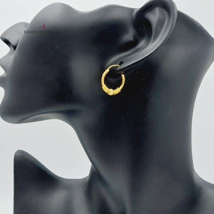 21K Rounded Earrings Made of 21K Yellow Gold by Saeed Jewelry-26731