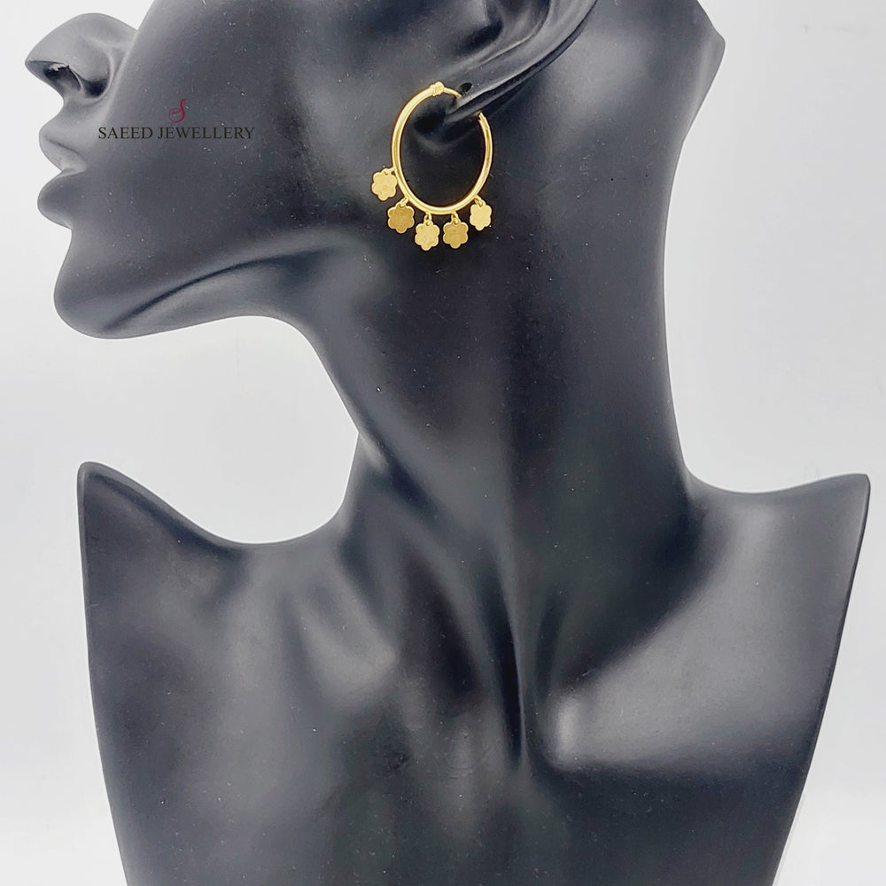 21K Rounded Earrings Made of 21K Yellow Gold by Saeed Jewelry-26771