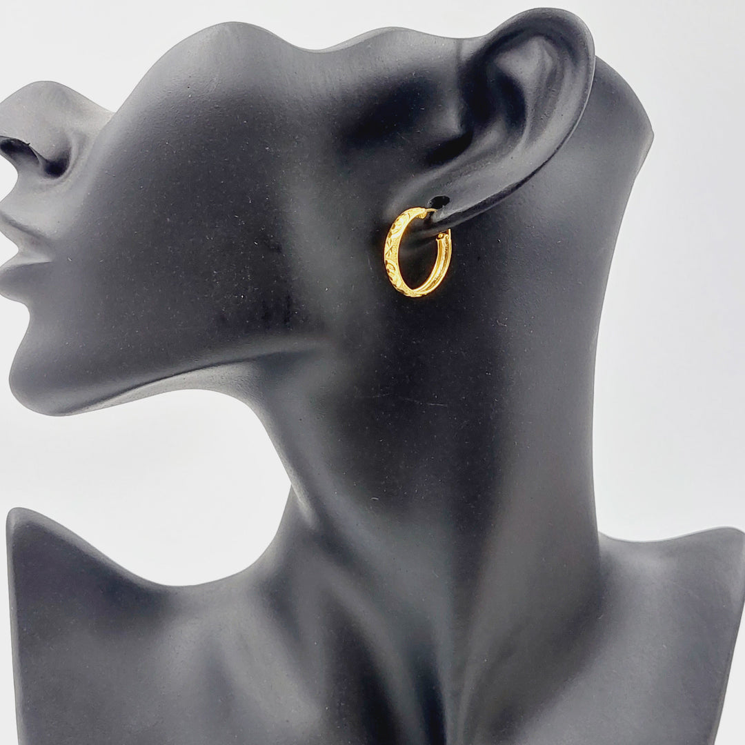 21K Rounded Earrings Made of 21K Yellow Gold by Saeed Jewelry-26900