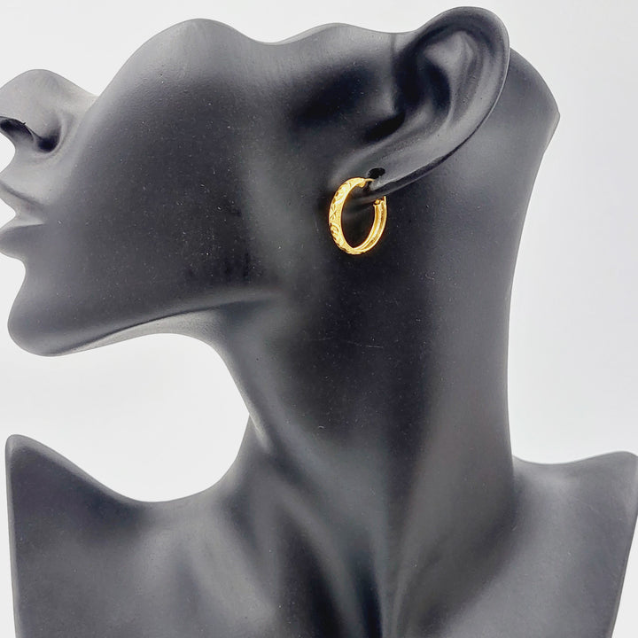 21K Rounded Earrings Made of 21K Yellow Gold by Saeed Jewelry-26900