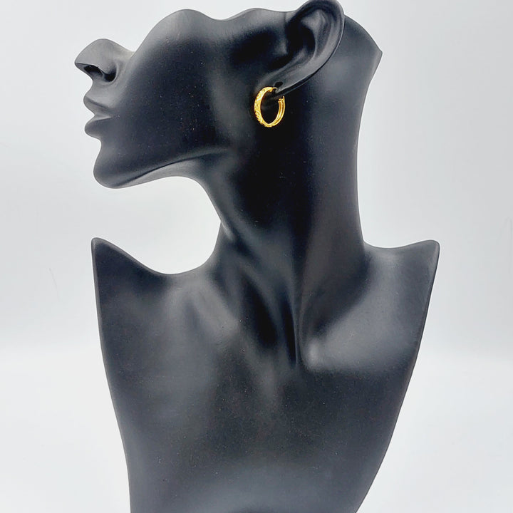 21K Rounded Earrings Made of 21K Yellow Gold by Saeed Jewelry-26900