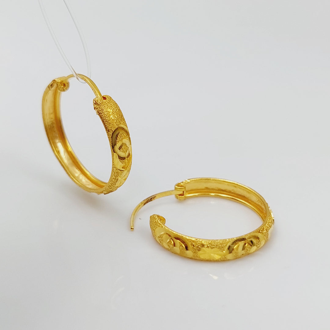 21K Rounded Earrings Made of 21K Yellow Gold by Saeed Jewelry-26900