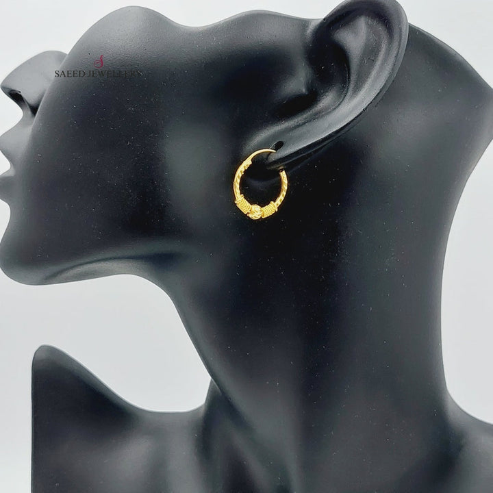 21K Rounded Earrings Made of 21K Yellow Gold by Saeed Jewelry-26904