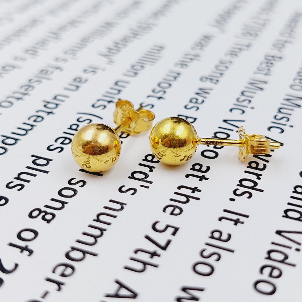 21K Screw Earrings Made of 21K Yellow Gold by Saeed Jewelry-22642
