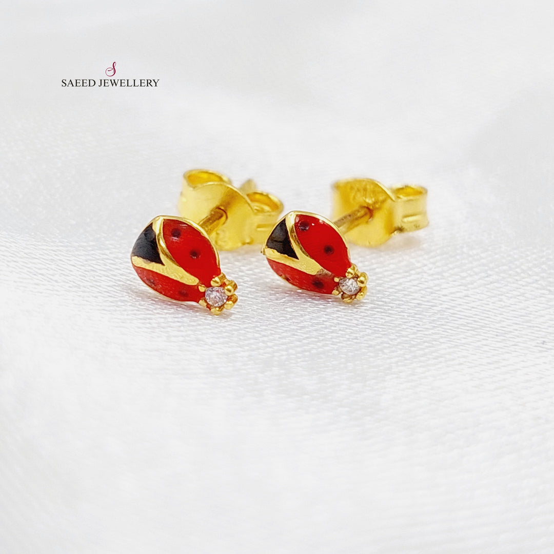 21K Gold Screw Earrings by Saeed Jewelry - Image 5