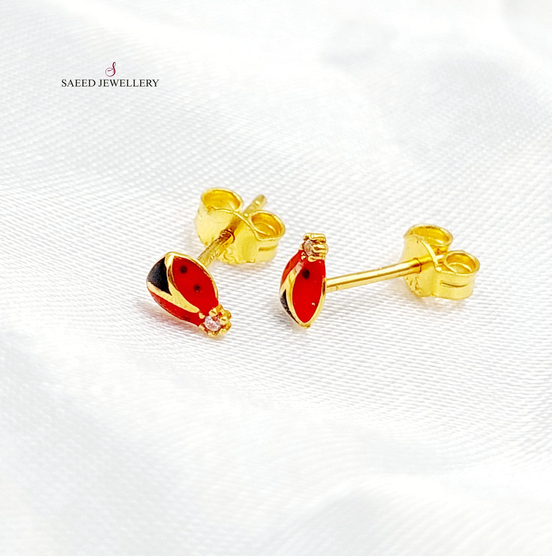 21K Screw Earrings Made of 21K Yellow Gold by Saeed Jewelry-22981