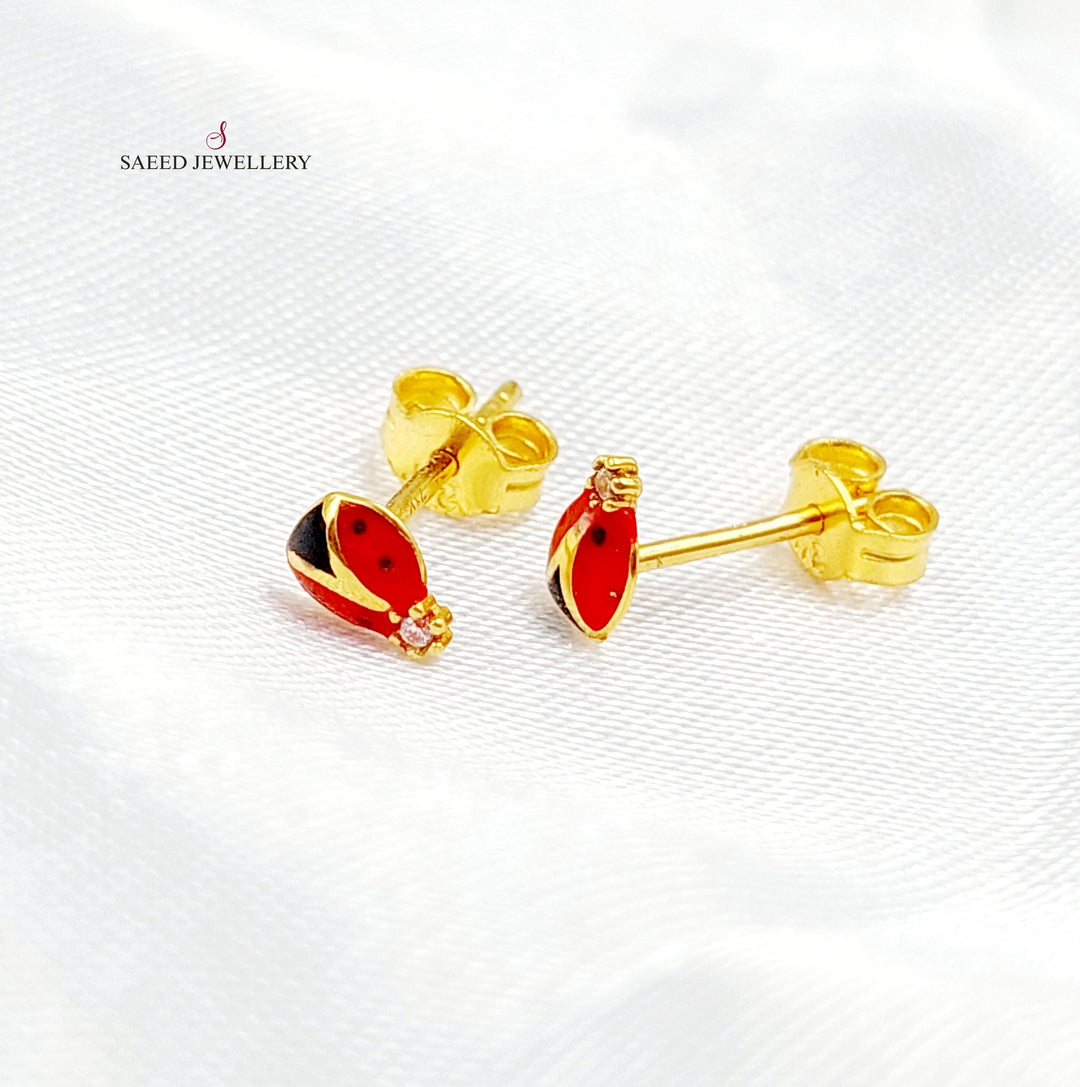 21K Gold Screw Earrings by Saeed Jewelry - Image 9