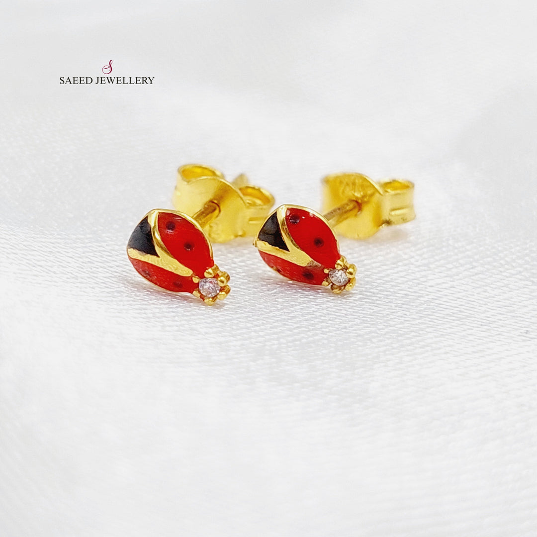 21K Screw Earrings Made of 21K Yellow Gold by Saeed Jewelry-22986