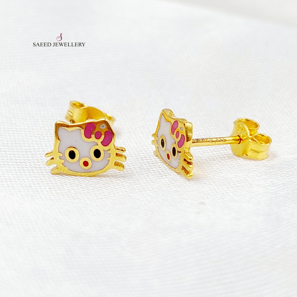 21K Screw Earrings Made of 21K Yellow Gold by Saeed Jewelry-22989