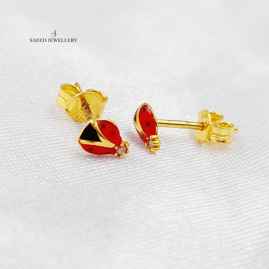 21K Screw Earrings Made of 21K Yellow Gold by Saeed Jewelry-22994