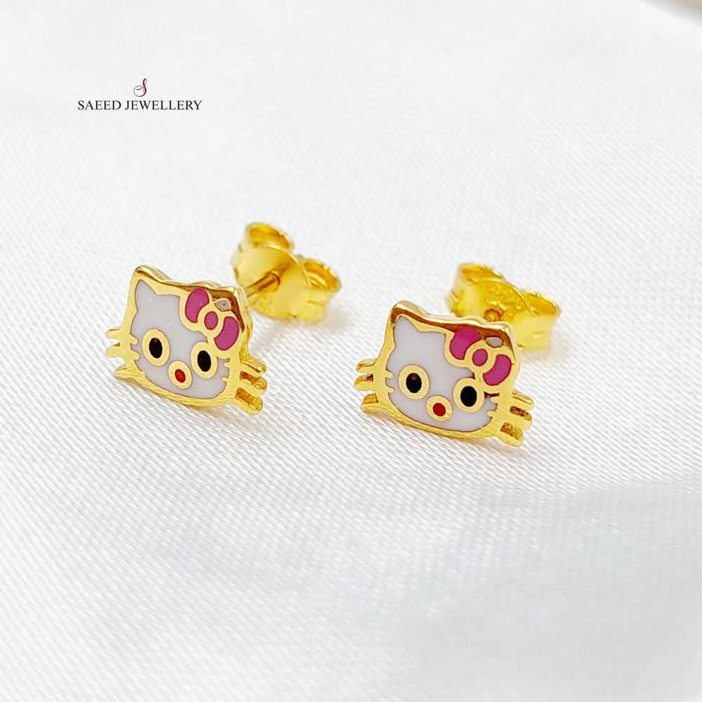 21K Screw Earrings Made of 21K Yellow Gold by Saeed Jewelry-22996