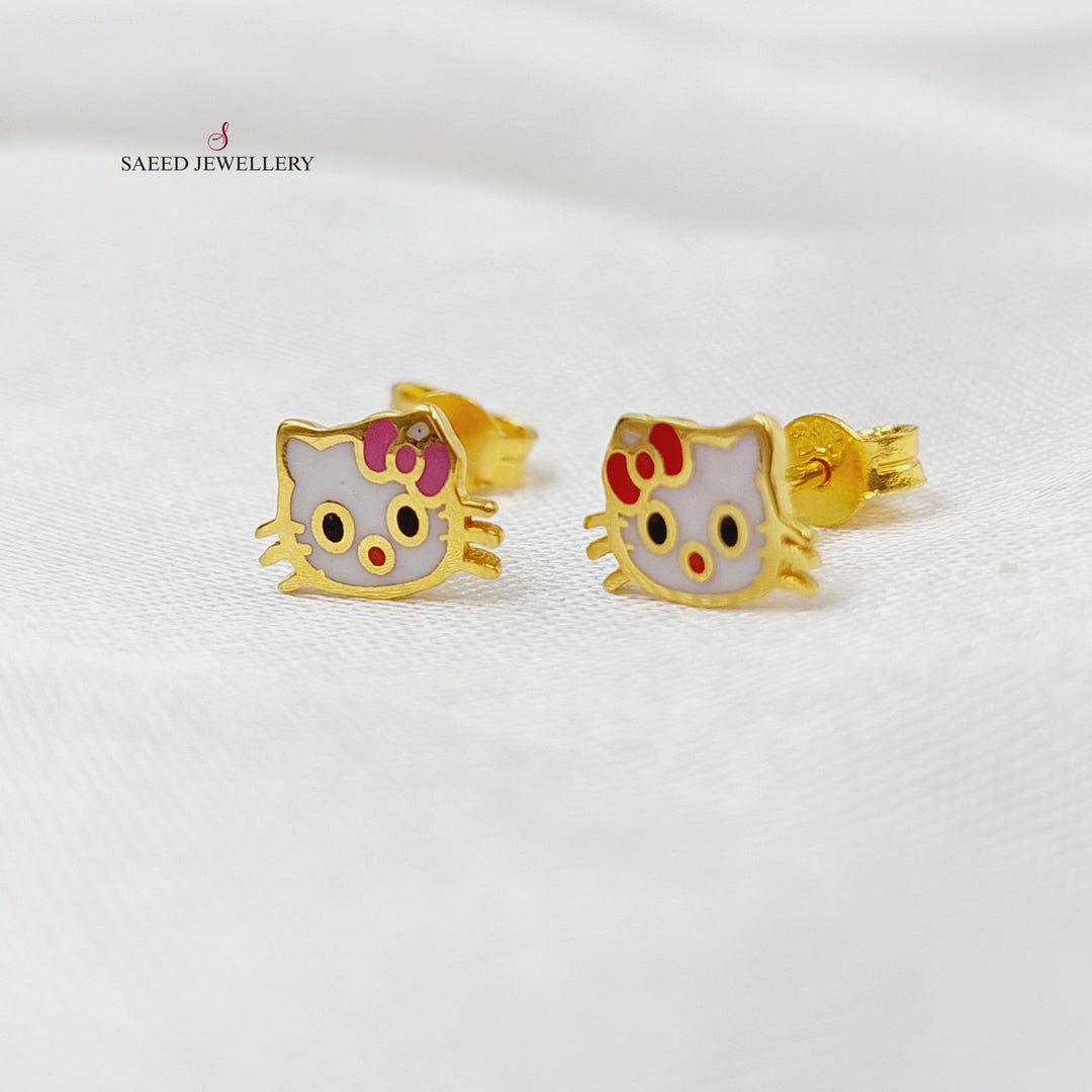 21K Screw Earrings Made of 21K Yellow Gold by Saeed Jewelry-22997