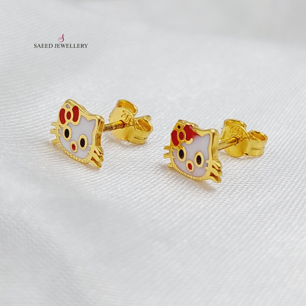 21K Screw Earrings Made of 21K Yellow Gold by Saeed Jewelry-22998