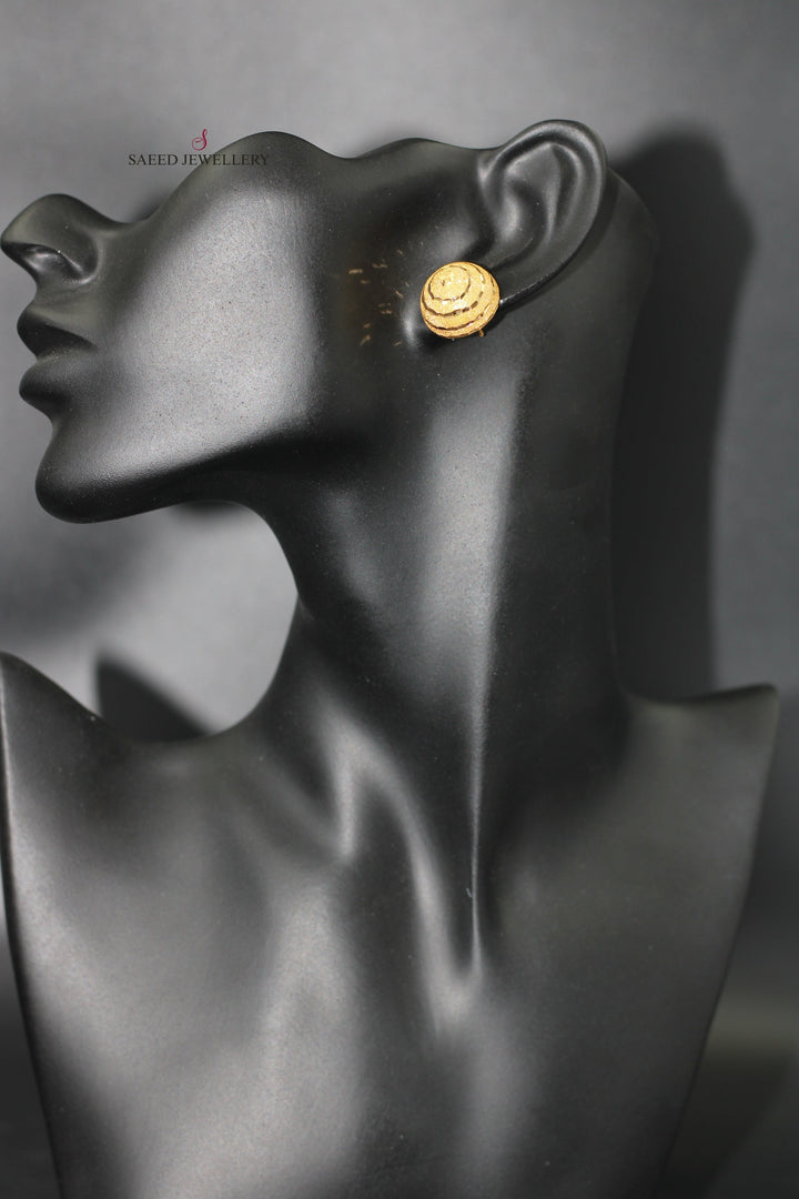 21K Gold Screw Earrings by Saeed Jewelry - Image 4