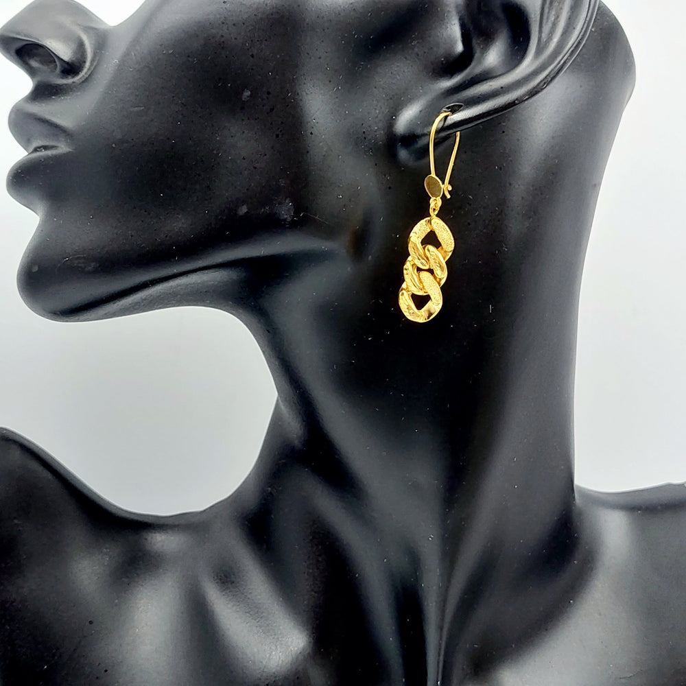 21K Shankle Earrings Made of 21K Yellow Gold by Saeed Jewelry-26422