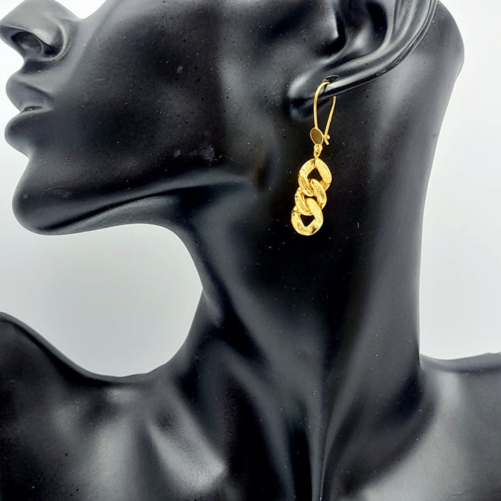 21K Shankle Earrings Made of 21K Yellow Gold by Saeed Jewelry-26422